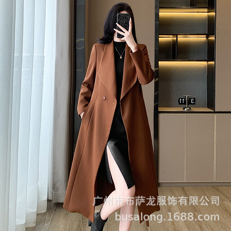Women Formal Wear Shirt And Pant - 2025New autumn and winter women's trench