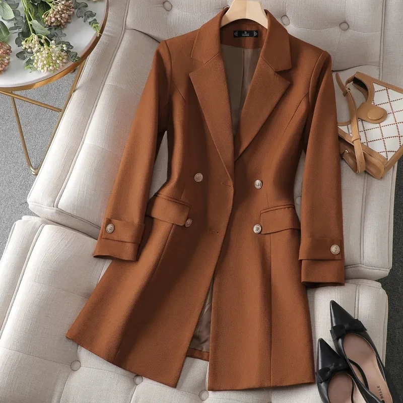Women Formal Wear Business - Autumn Winter Jacket Women Long Blazer