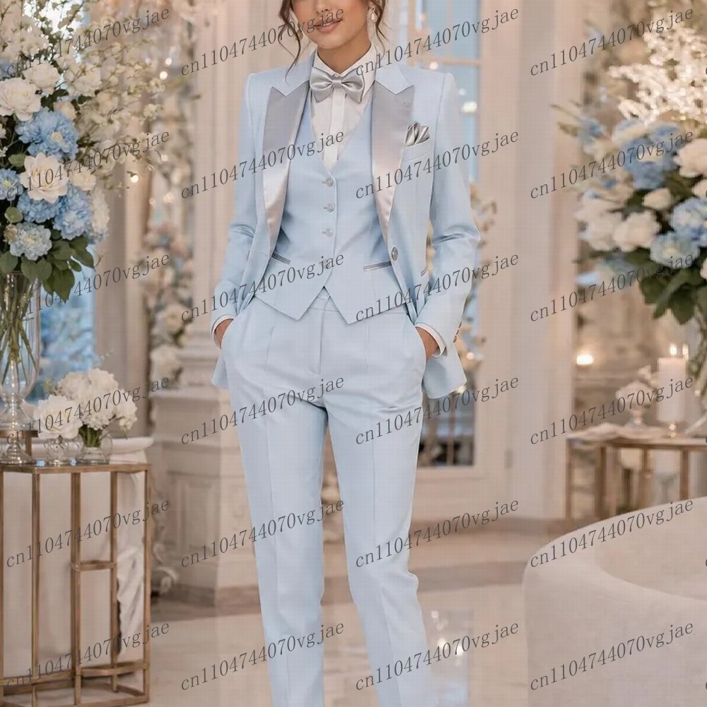 Blazer Set Women Formal - Light Blue Formal Business Women Suit