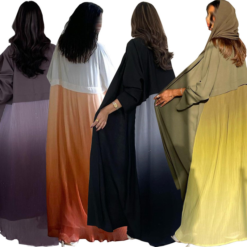 Women Formal Wear Dubai - Muslim Women Pleated Abaya Dress Dubai