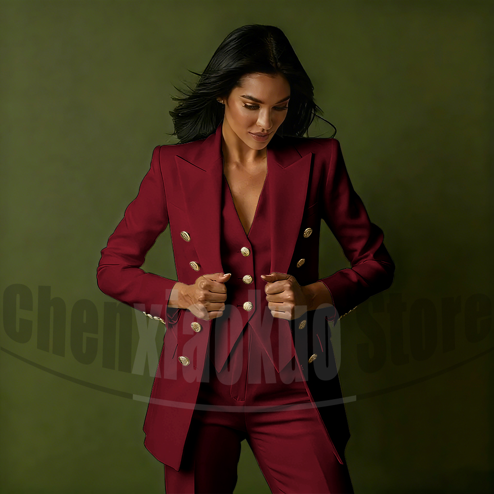 Women's Double Breasted Three  - огляд і ціна Women Formal Wear Shirt And Pant