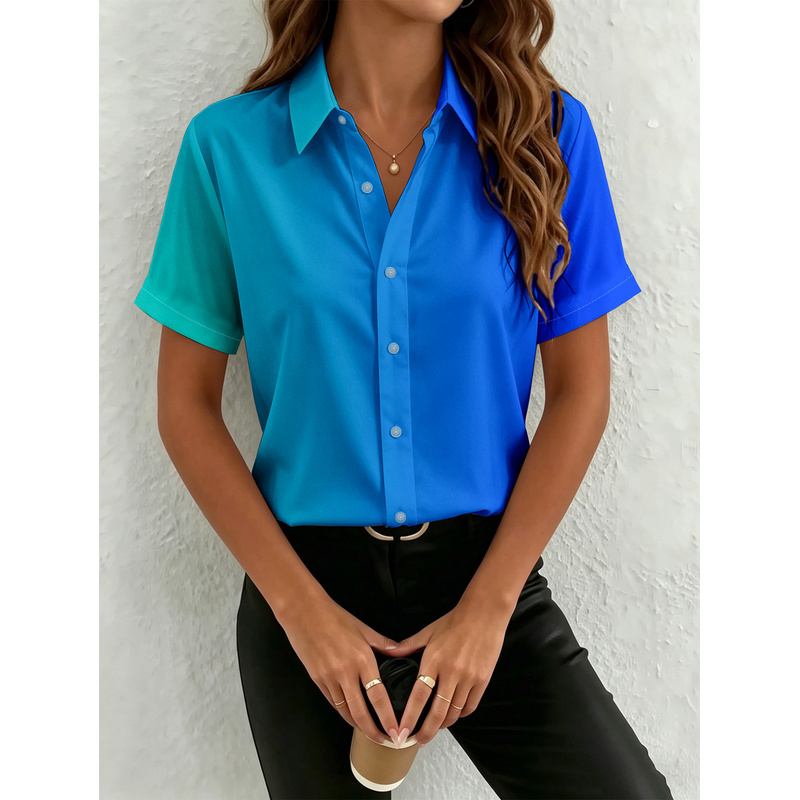 Women's Casual Short Sleeve Bu - огляд і ціна Women Formal Wear Stitching