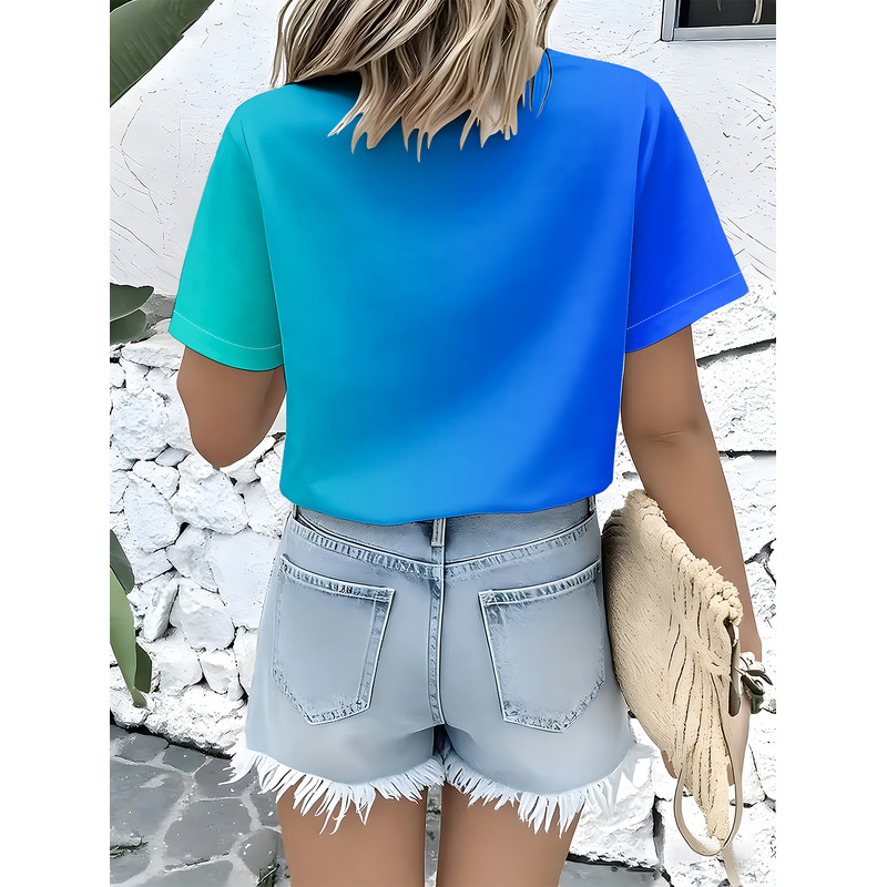 Women's Casual Short Sleeve Bu - огляд і ціна Women Formal Wear Stitching