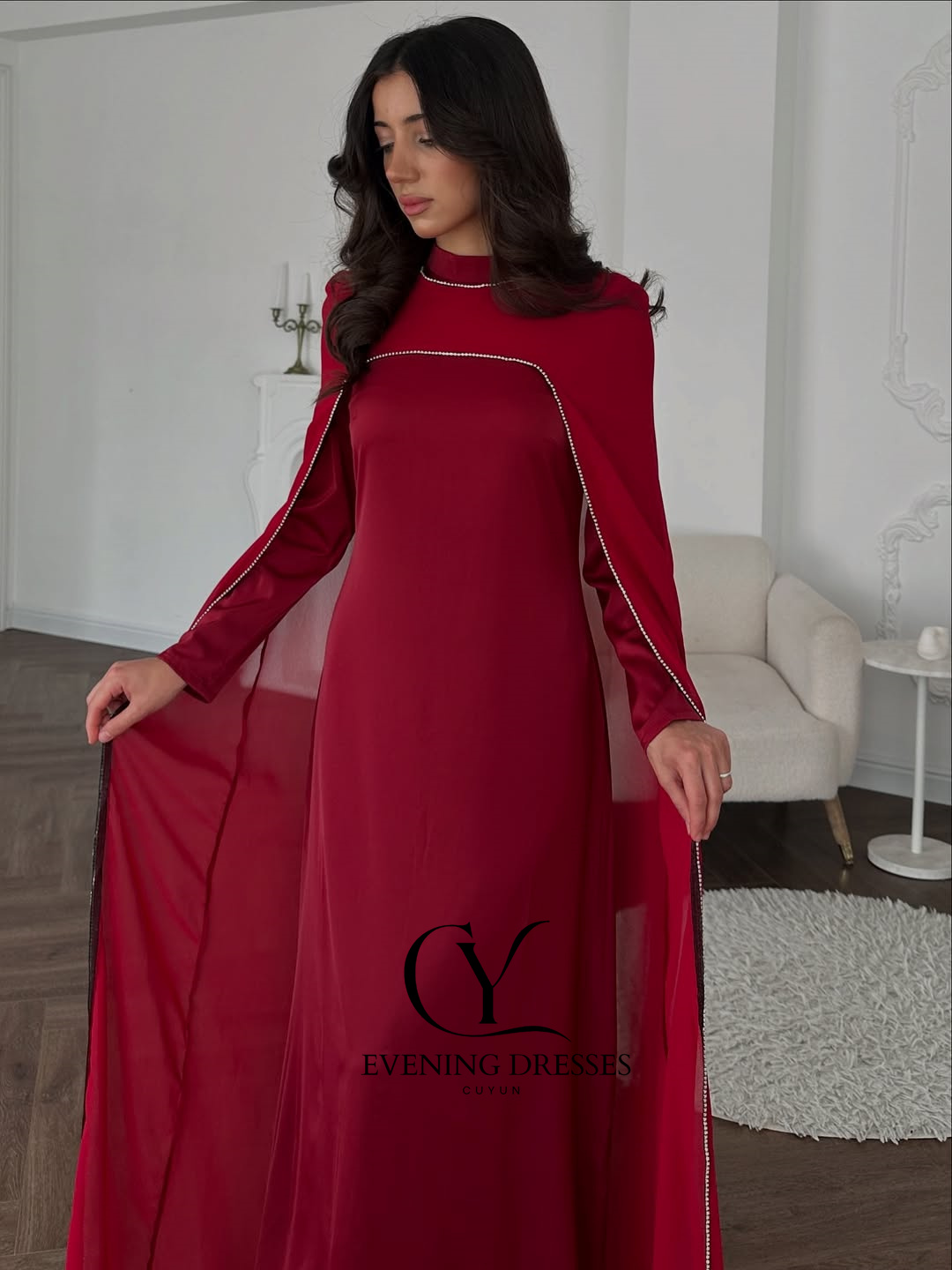CUYUN Red Saudi Women Evening  - огляд і ціна Women Formal Wear Dubai