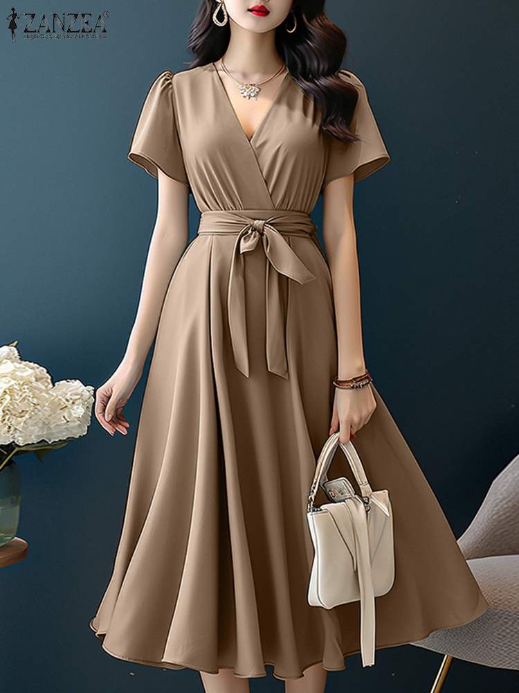 ZANZEA 2024 Elegant Short Slee - огляд і ціна Women Formal Wear Zara
