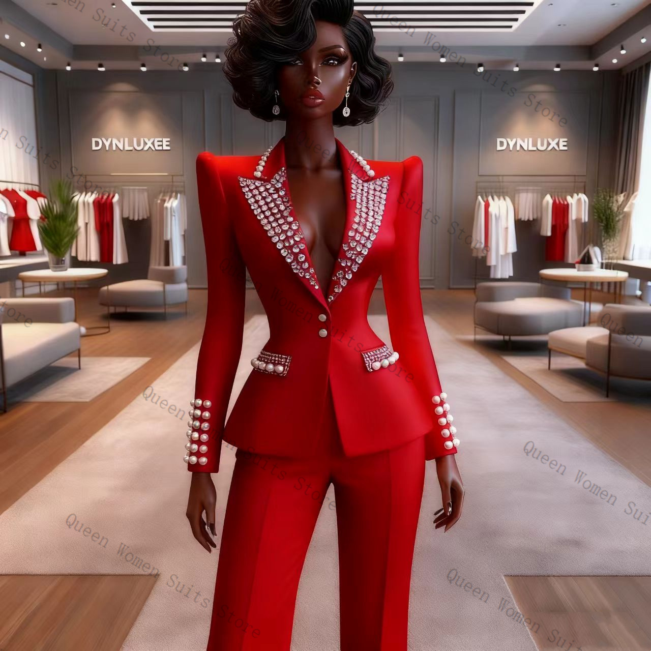 Pearls Red Women Suit Pants Se - огляд і ціна Women'S Red Formal Wear