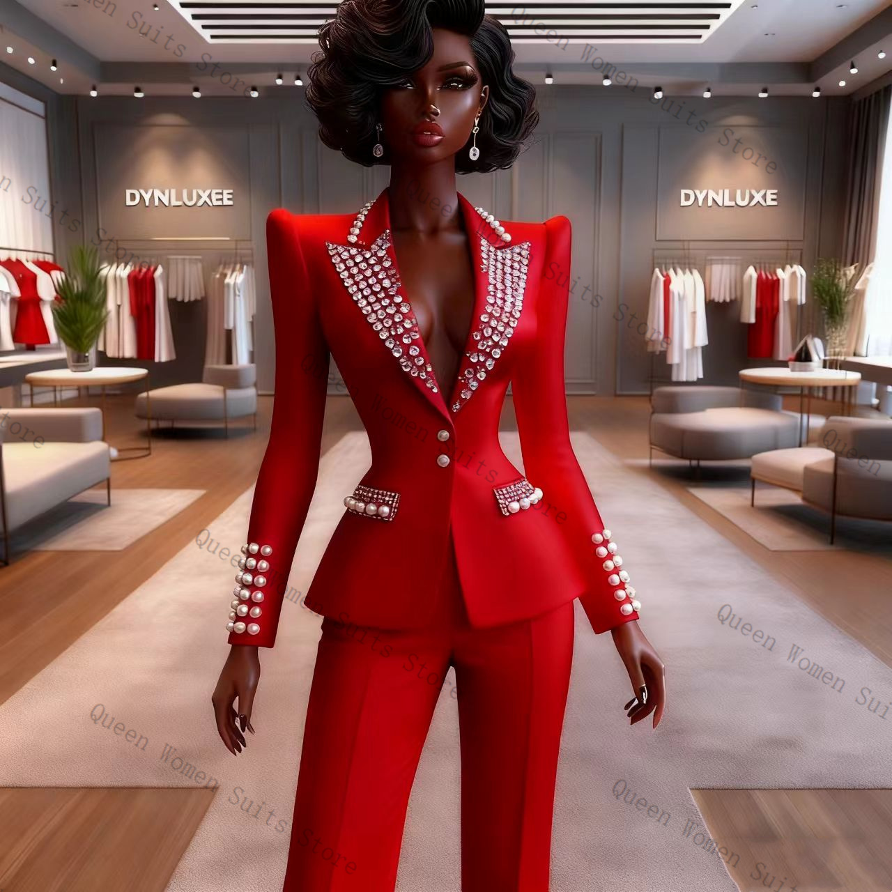 Pearls Red Women Suit Pants Se - огляд і ціна Women'S Red Formal Wear