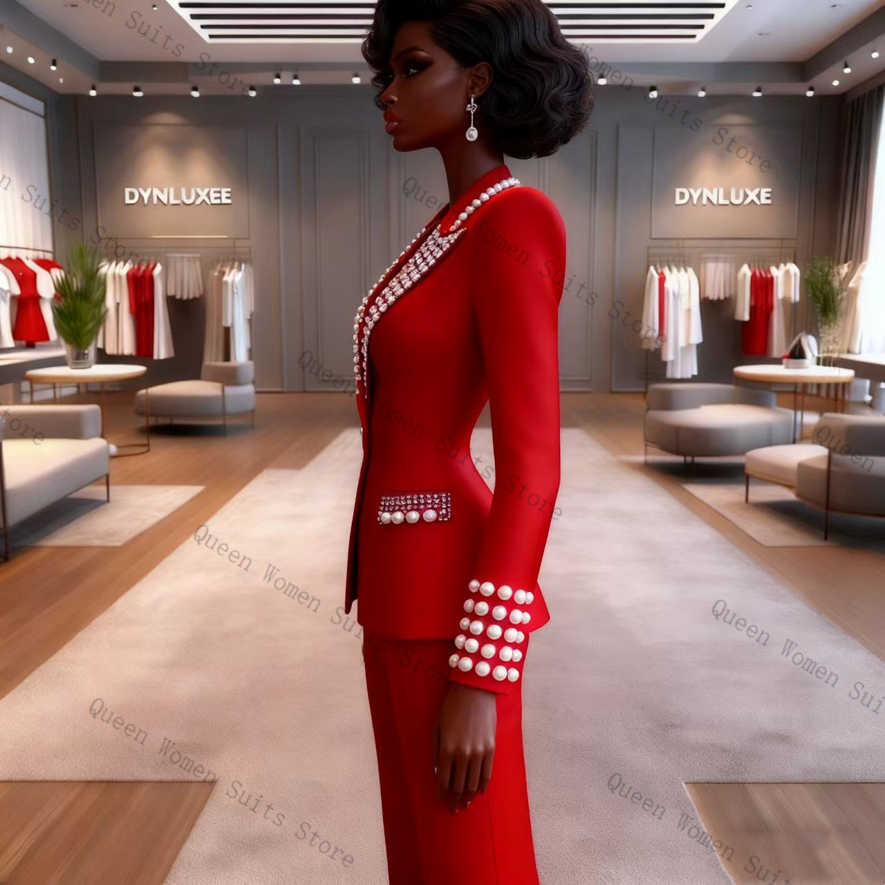 Pearls Red Women Suit Pants Se - огляд і ціна Women'S Red Formal Wear