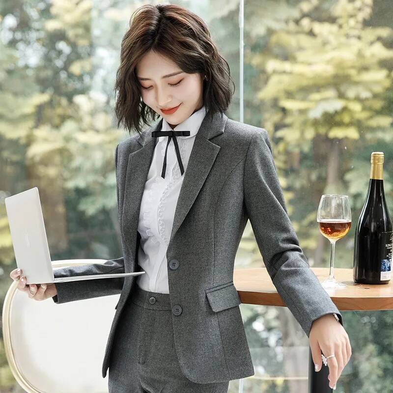 Novelty Gray Formal Blazers an - огляд і ціна Formal Winter Wear Women Jacket