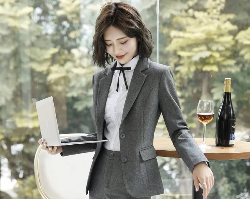 Novelty Gray Formal Blazers an - огляд і ціна Formal Winter Wear Women Jacket