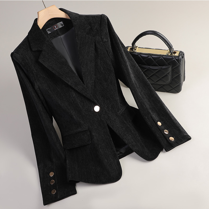 Yellow Gold Velvet Blazer Wome - огляд і ціна Women Formal Wear Business