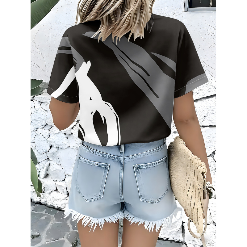 Women's Short Sleeve Button Sh - огляд і ціна Women Formal Wear Stitching