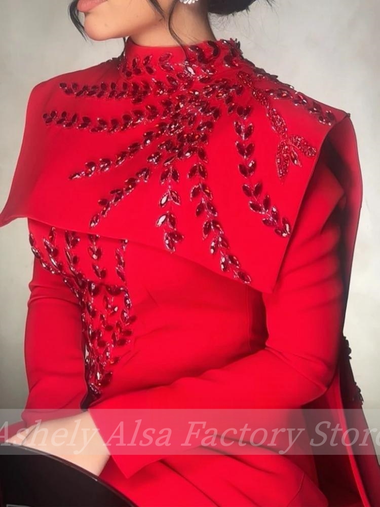 Customized Saudi Arabic Muslim - огляд і ціна Women'S Red Formal Wear