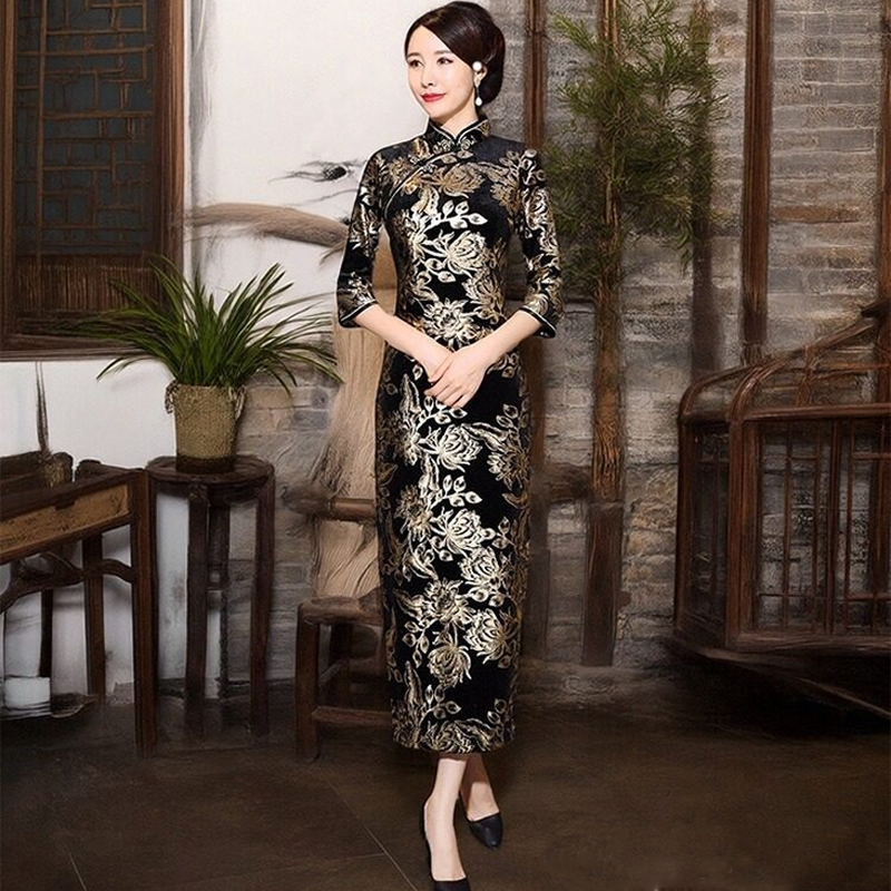 Qipao Woman Autumn Winter Luxu - огляд і ціна Women'S Red Formal Wear